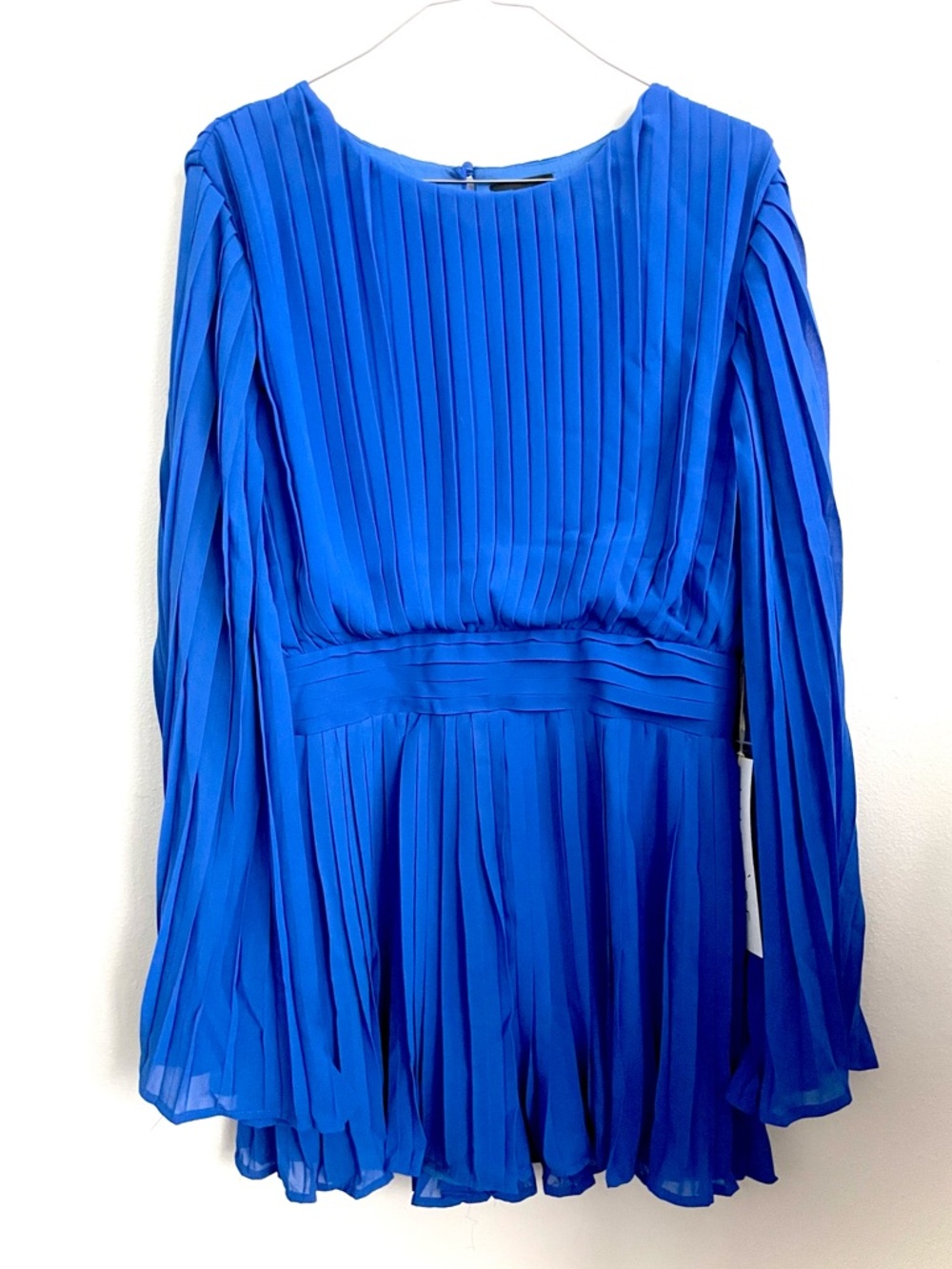 Lumiere Royal Blue Pleated Long Sleeve Jumpsuit (Bin 12)